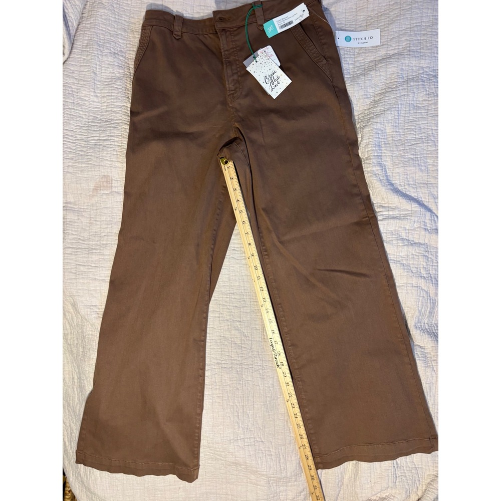 Cosmic Blue Love Portia High Rise Wide Leg Pants Brown Stitch Fix Exclusive 31